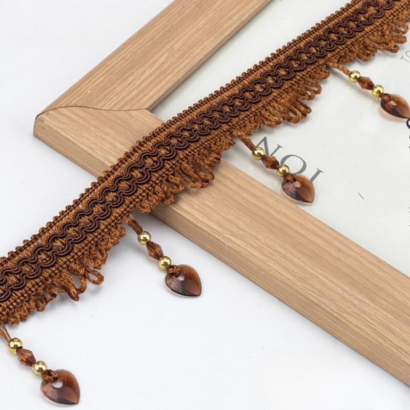 11m Crystal Beads Tassel Trim Curtain Accessories Lace Edge Pendant Decor