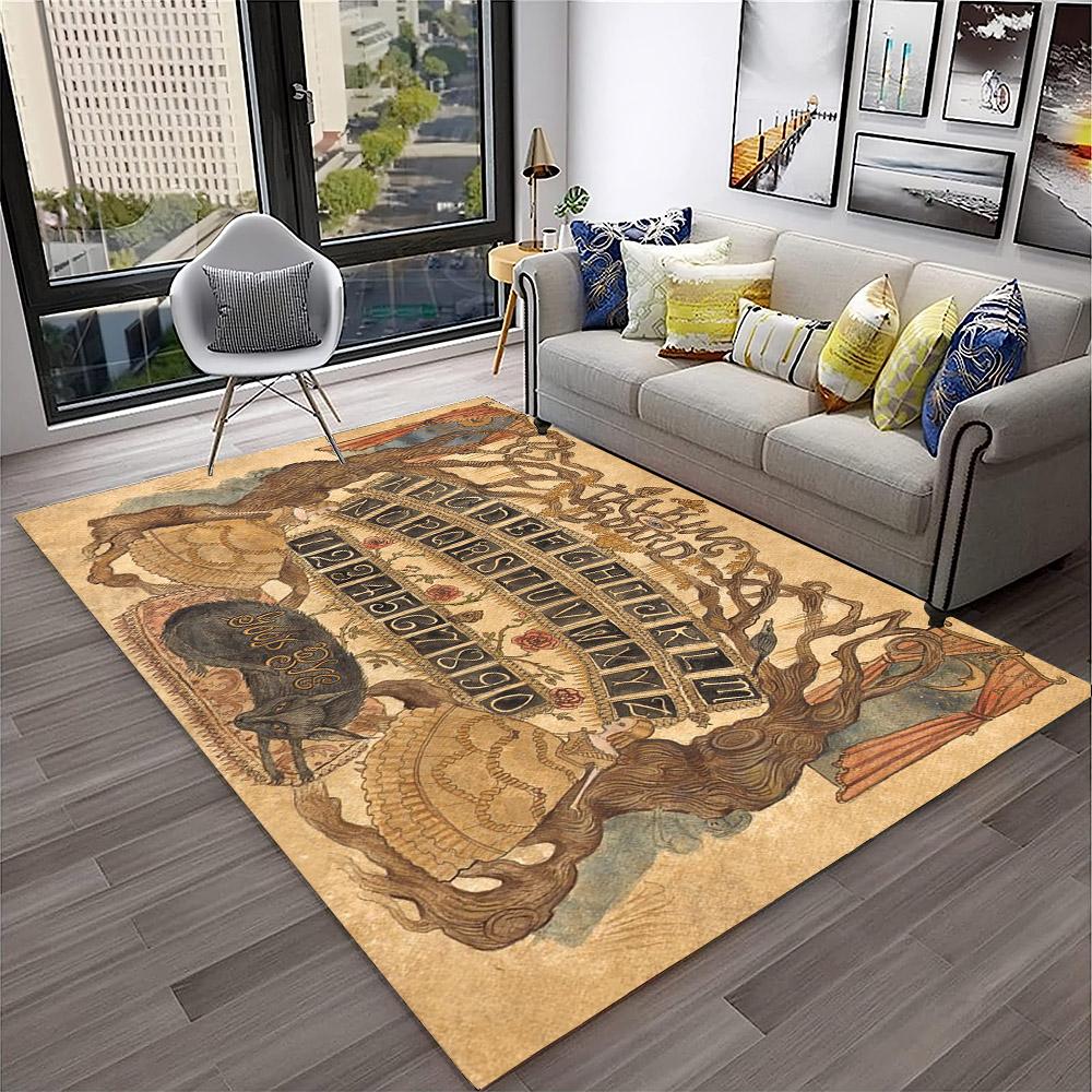 Gothic Ouija Tarot Witchcraft Horror Carpet Rug for Home Living Room Bedroom Sofa Doormat Decor,Kid Area Rug Non-slip Floor Mat