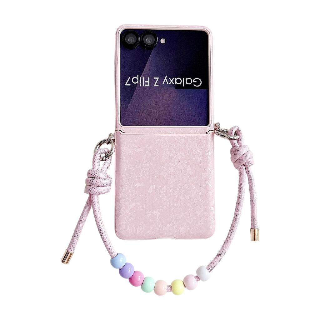 Wrist Strap Dopamine Color Palette for Hinge Protection Phone Case for Samsung Galaxy Z Flip 7 FE 6 5 5G Shockproof Cover