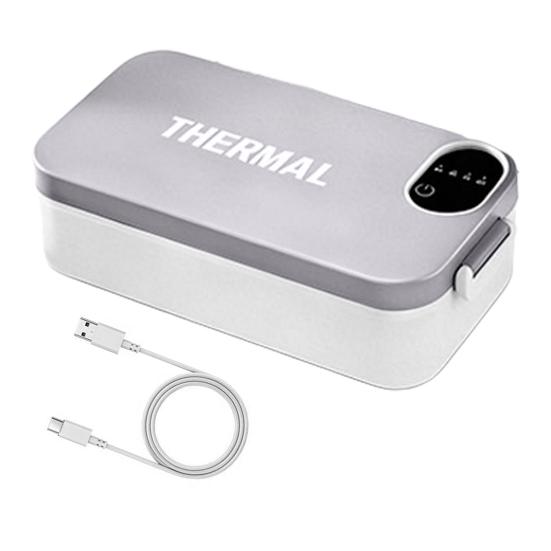 

Heated Lunch Box 900ml Capacity 2-in-1 Stainless Steel Electric Warming Box Non-Stick Coating Portable Meal Container for Office Car Travel