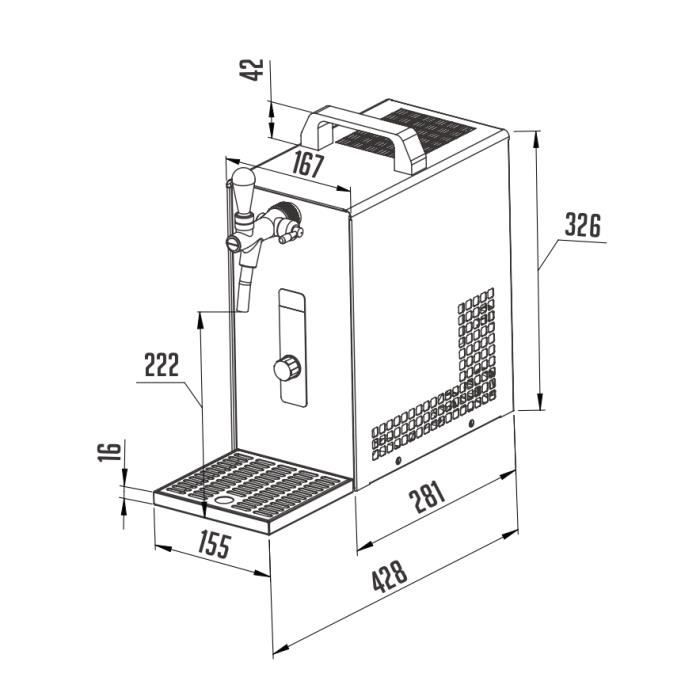 Tireuse à bière - PYGMY - 25/K - 35 litres/h - Température réglable +3 à +10 °C - Design moderne