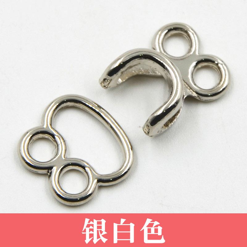 

10 шт. высококачественного металлического норкового плаща с невидимым воротником на крючках и пуговицах, пряжка из меха, скрытая пряжка, подвесная пряжка Silver * Medium