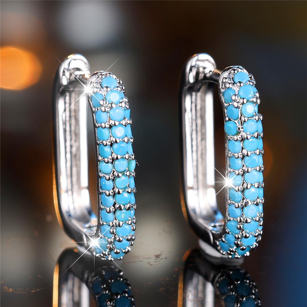 

Кристалл Женские Маленькие Круглые Камни Серьги-Кольца Модные Цветные Свадебные Украшения Для Женщин