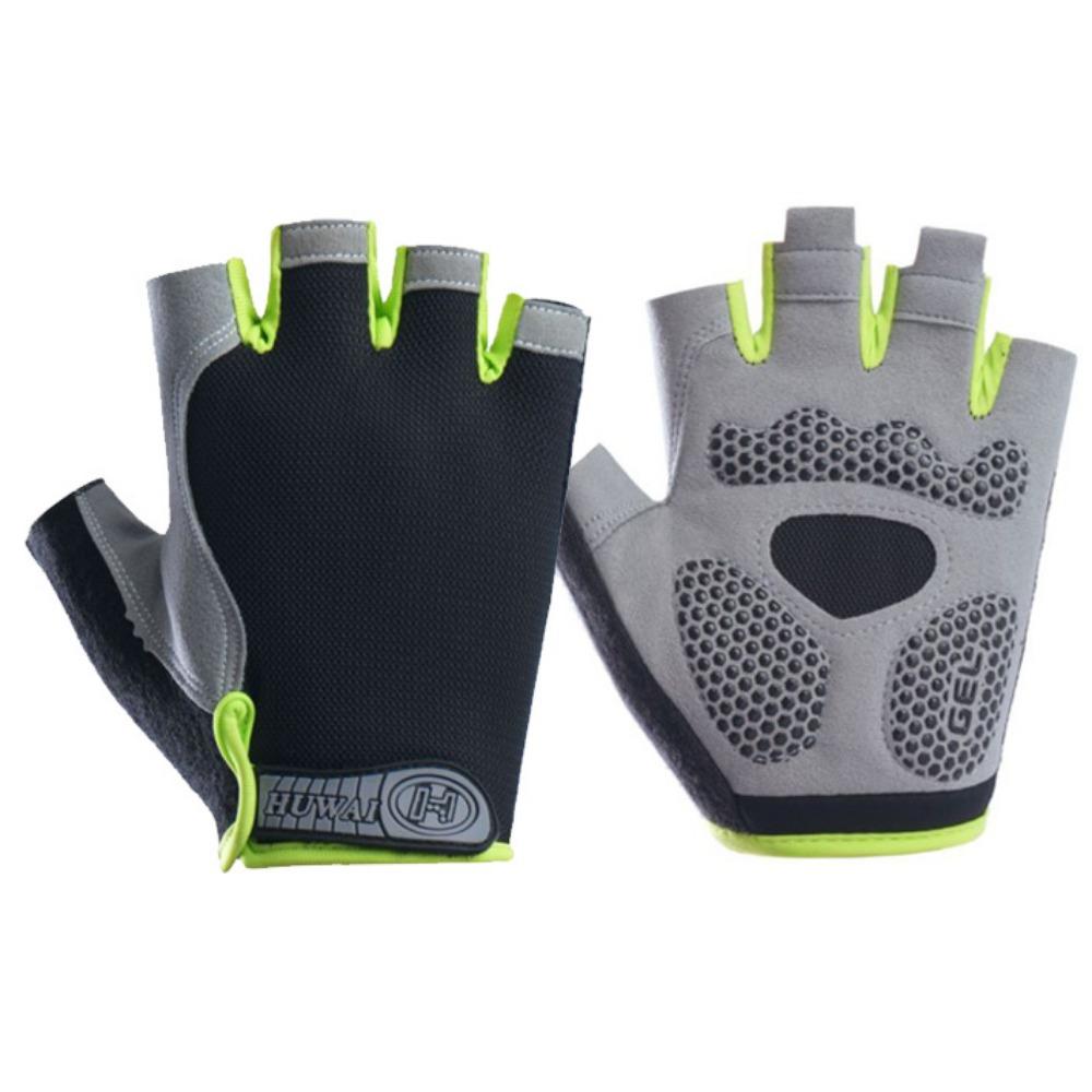 Male and Female Half Finger Outdoor Cycling Sports Mountaineering Yoga Fitness Shock Absorption Non-slip Breathable Finger Gloves