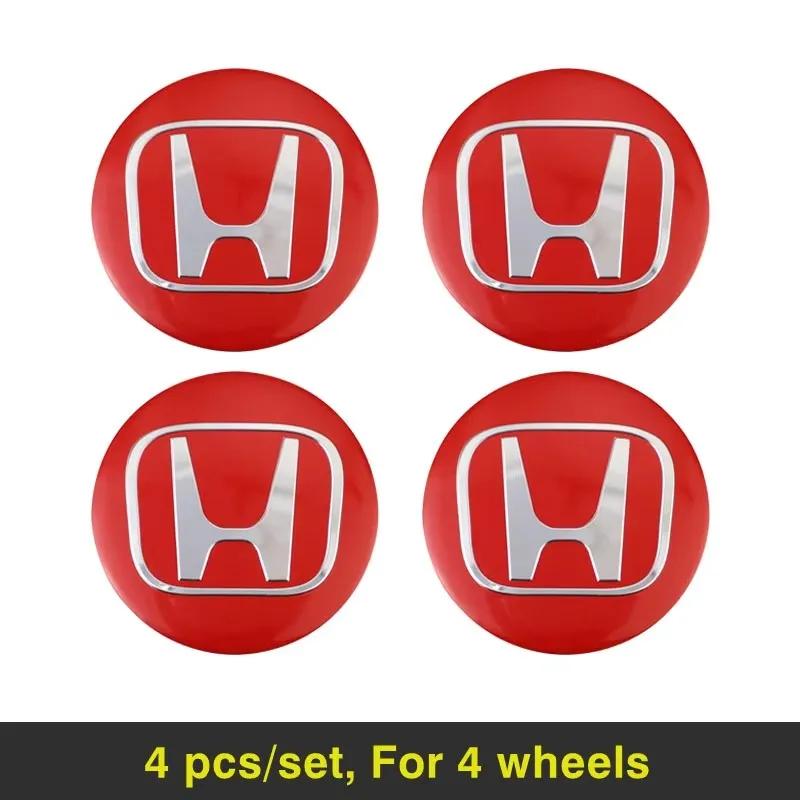 4Pcs 56mm Car Emblem Wheel Center Hub Cap Stickers For Honda Civic Fit Jazz Accord Pilot CRV Odyssey Passport City Shuttle HRV V EFTXY1