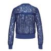 Camicetta con Cerniera in Pizzo Trasparente Moda Scollo a V Donna 2026 Manica Lunga Blu Vintage Giacca Corta Casual Cappotto Svuotato 28723