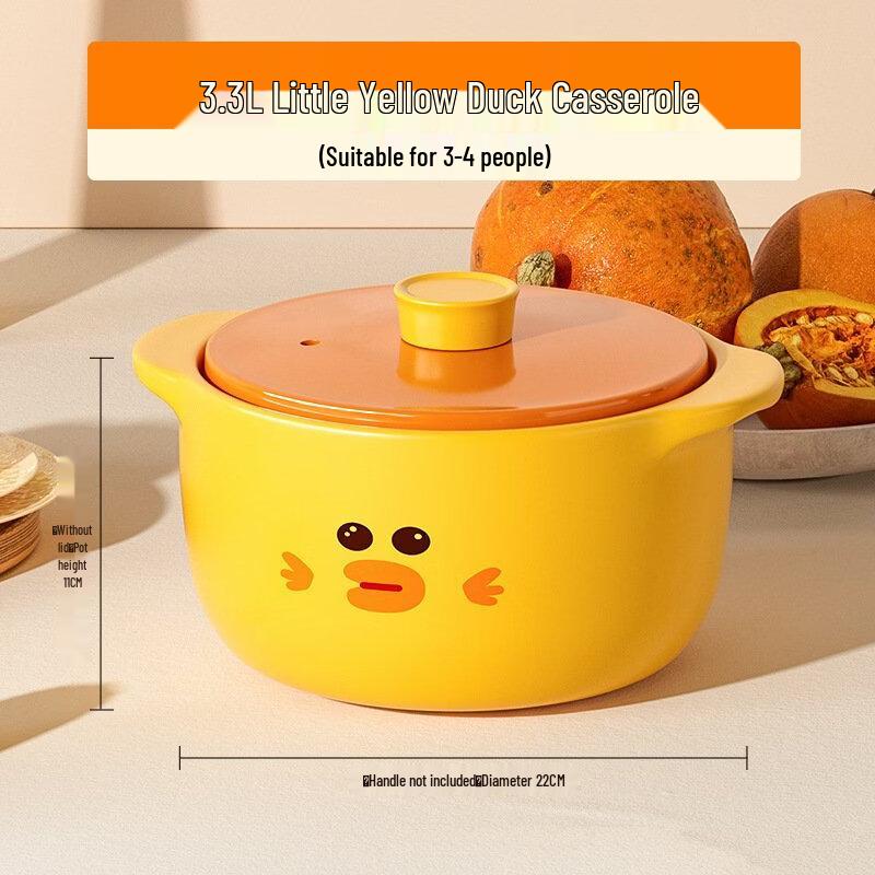ZISIZ Little Yellow Duck Ceramic Stew Pot