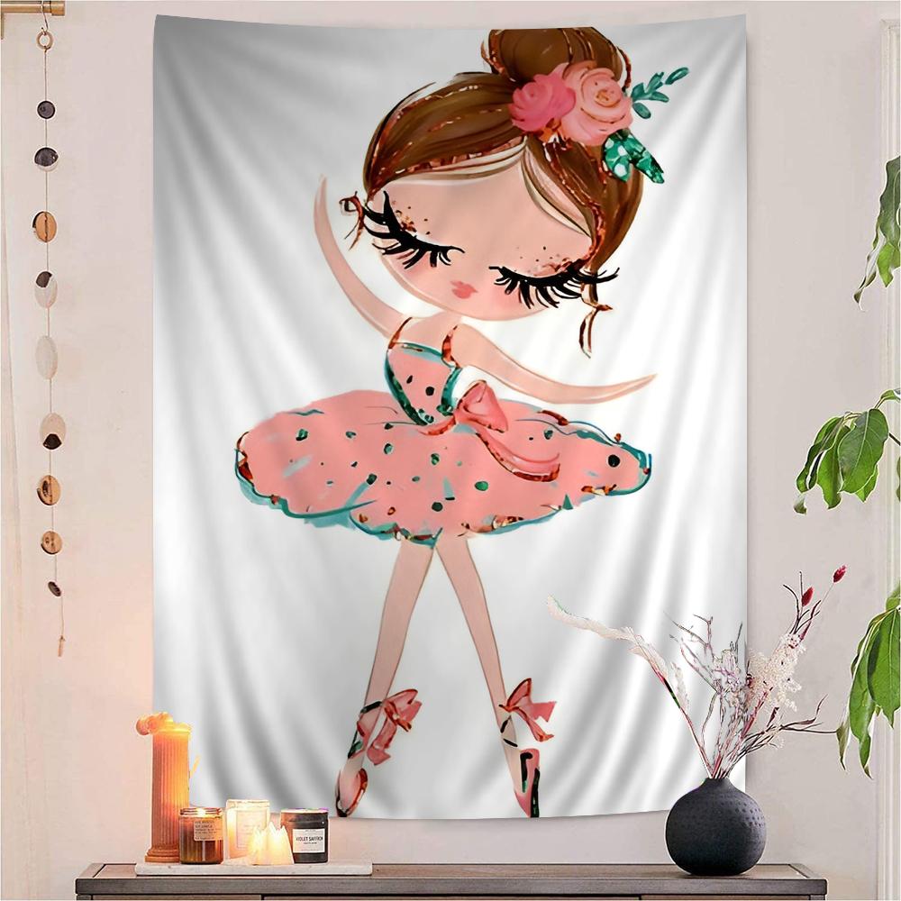 Nordic Ballet Princess Nursery Hanging Bohemian Tapestry Hanging Tarot Hippie Wall Rugs Dorm Japanese Tapestry