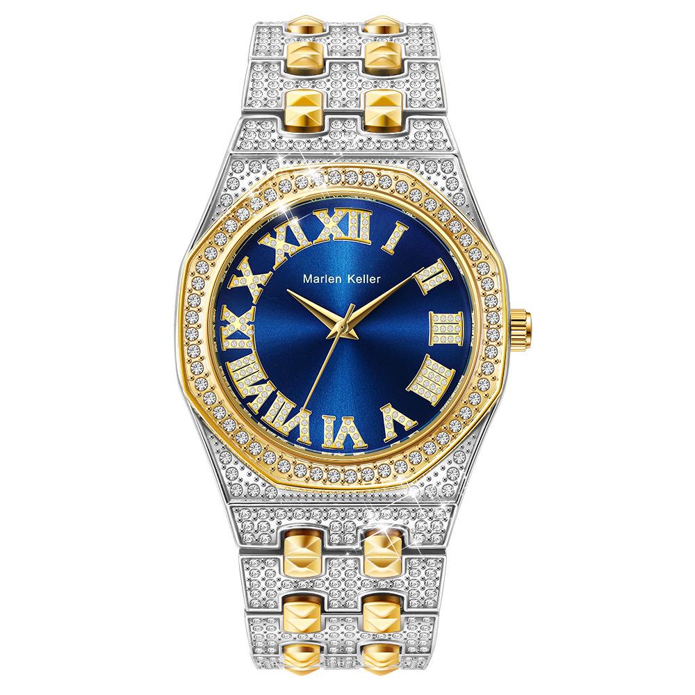 Luxury Full Diamond Men Watches Fashion Stainless Steel Strap Male Quartz Wristwatches