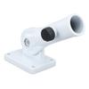 Flag Pole Holder Wall Mounted Flagpole Bracket 180 Degree Angle Adjustable Flag Mounting Bracket for Yard Roof Truck White