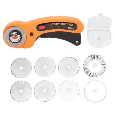 Fabric Cutter Manual Cloth Cutting Round Hob with Replacement Blades for Sewing Leather8 Blades