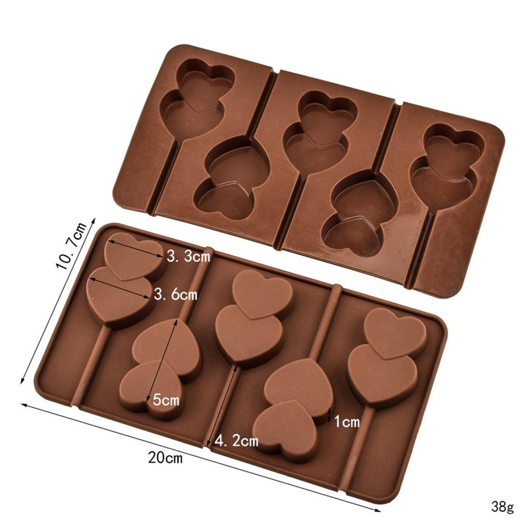 Heart 5 Holes Silicone  For Chocolate Cake Jelly Pudding Soap Round Shape