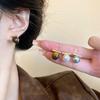 Vintage Brown Imitation Pearl Stud Earrings For Women Elegant Round Bead Temperament Earrings Jewelry Daily Wear Accessories