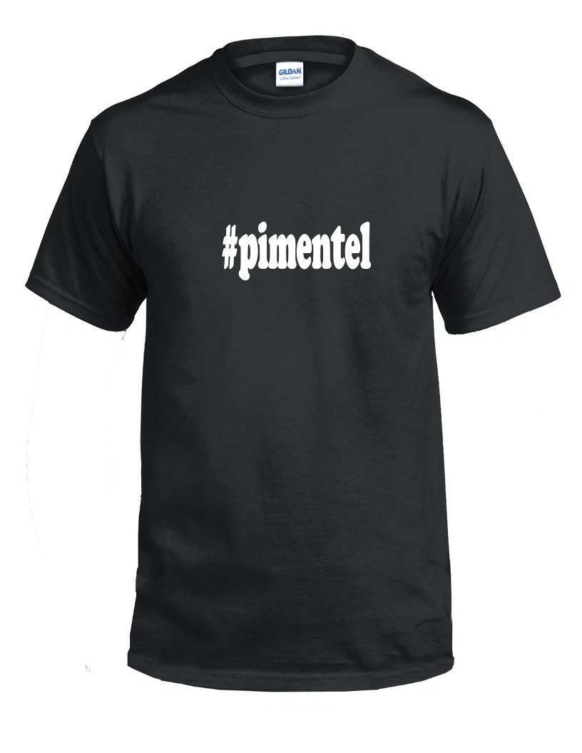 

#pimentel T-Shirt Hashtag pimentel Funny Gift Black White Cotton Tee Shirt 4XL