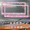NEW Bling Crystal Car License Plate Frame Women Rhinestone License Plate Frame Cover Holder Car Accessories with Screw 31*16cm License Plate Covers