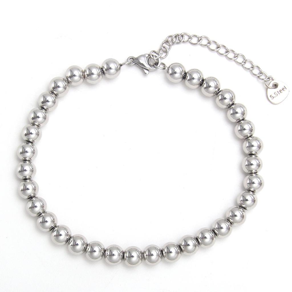 Classic Adjustable Gold, Silver, and Black Stainless Steel Beaded Bracelet (10/8/6/4MM)