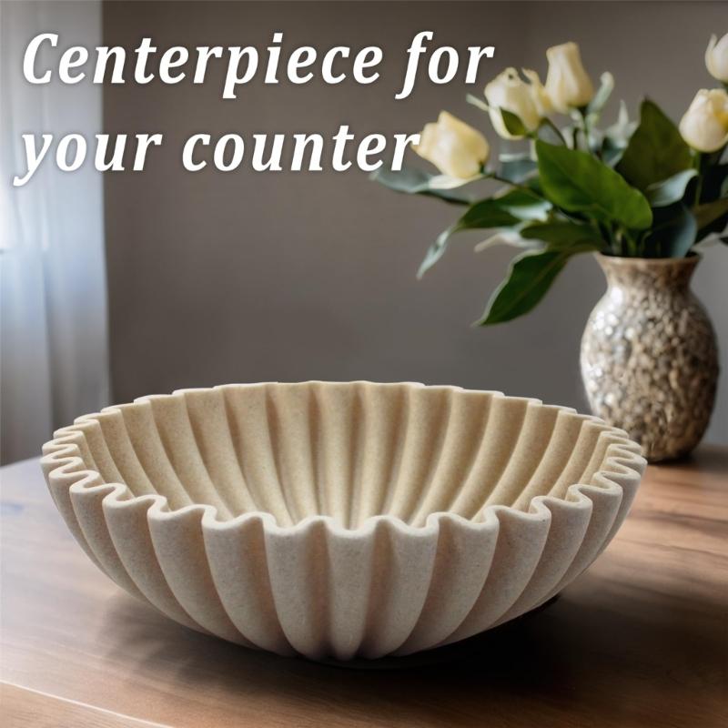 Large Decorative Bowl,Modern Handicraft Bowls Decorative Fruit Bowl for Kitchen Counter,Stylish Key Bowl for Entry Table
