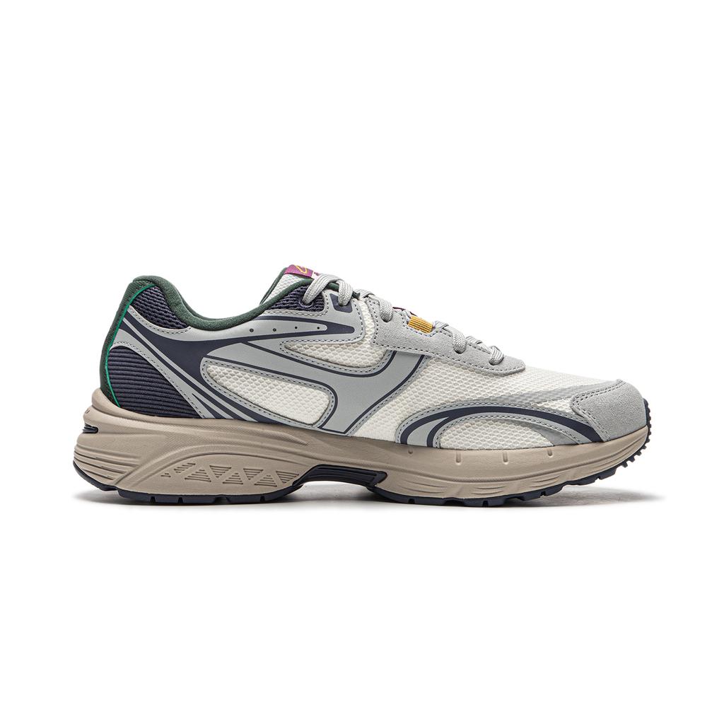 Li Ning Pentium P1000 Cushioning Slip Resistant Abrasion Resistant Rebound Low top Running Shoes Men's White Gray Blue AGCU411-3