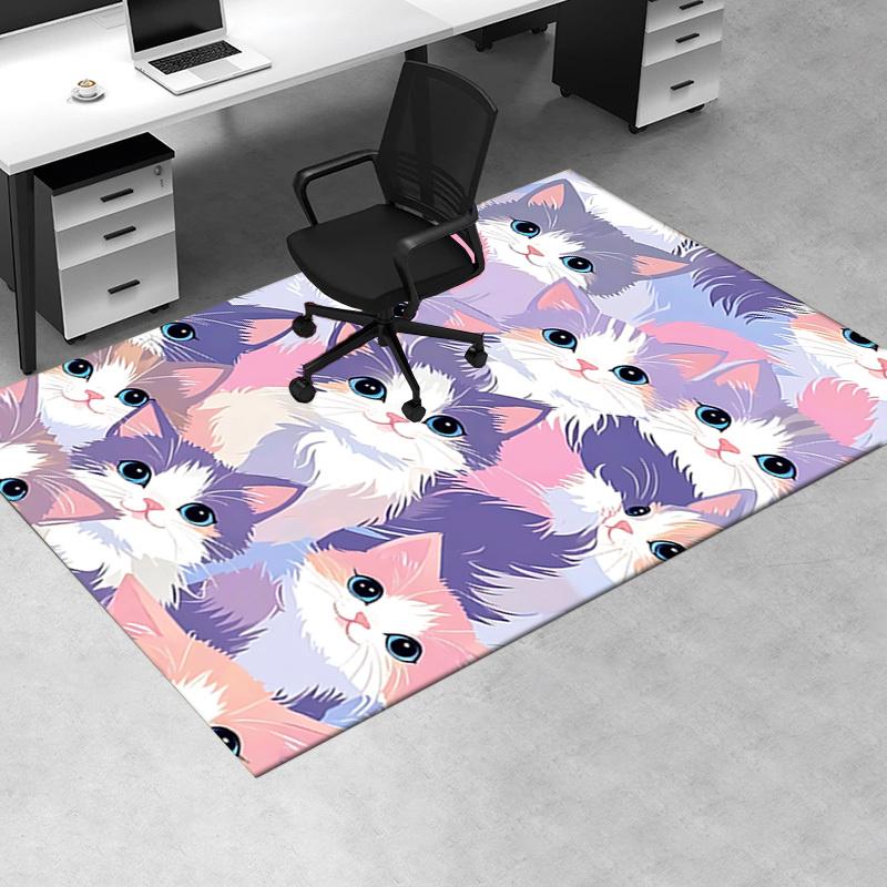 Chair Mat: Cute Cat Pattern Office Carpet Oversized Rug for Home Decor, Sofa Cover, Gift Idea for Any Room