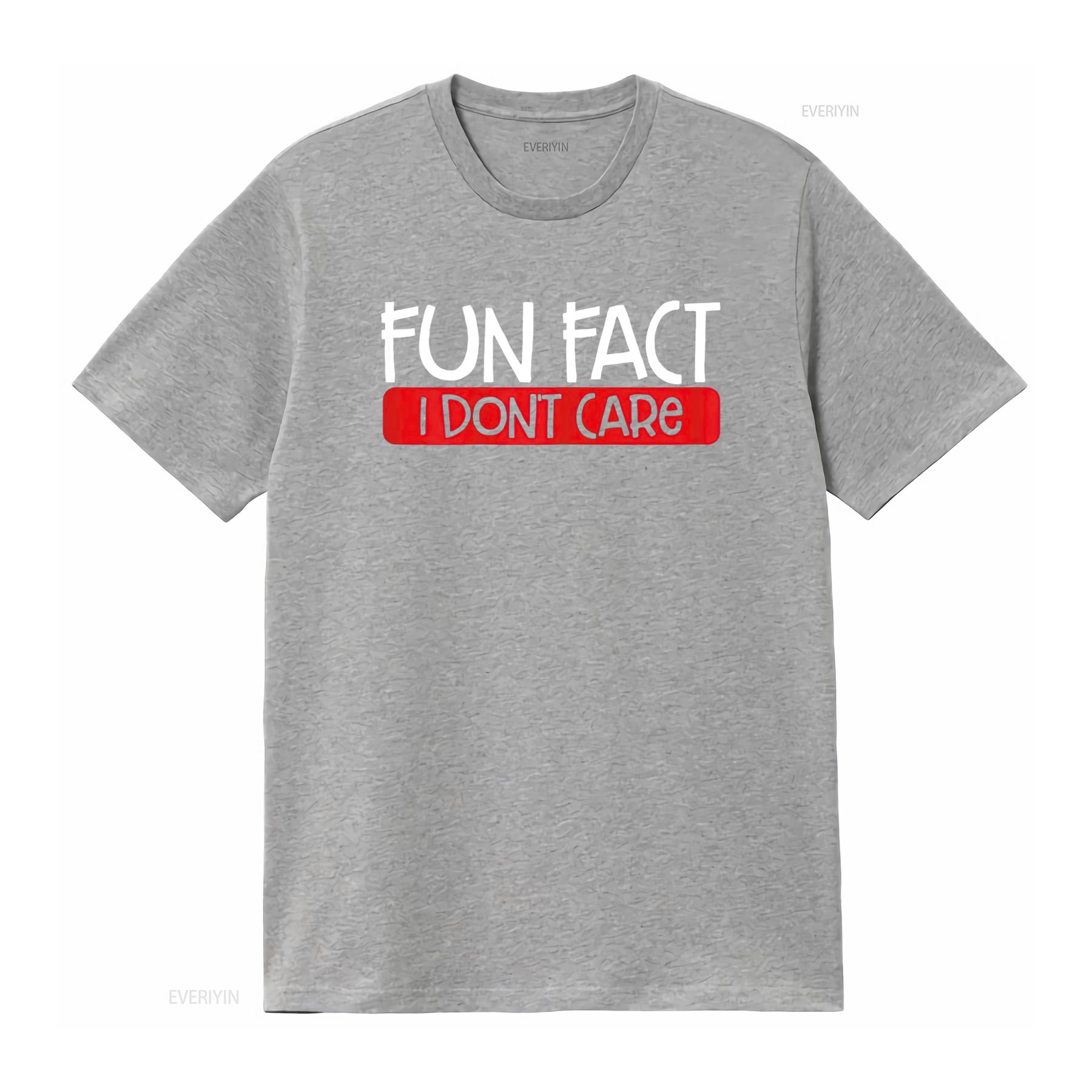 Fun Fact I Dont Care Funny Sarcastic Quote Sarcasm Womens T Shirt Black 3X Large vintage Washed streetwear fashion Casual homme S