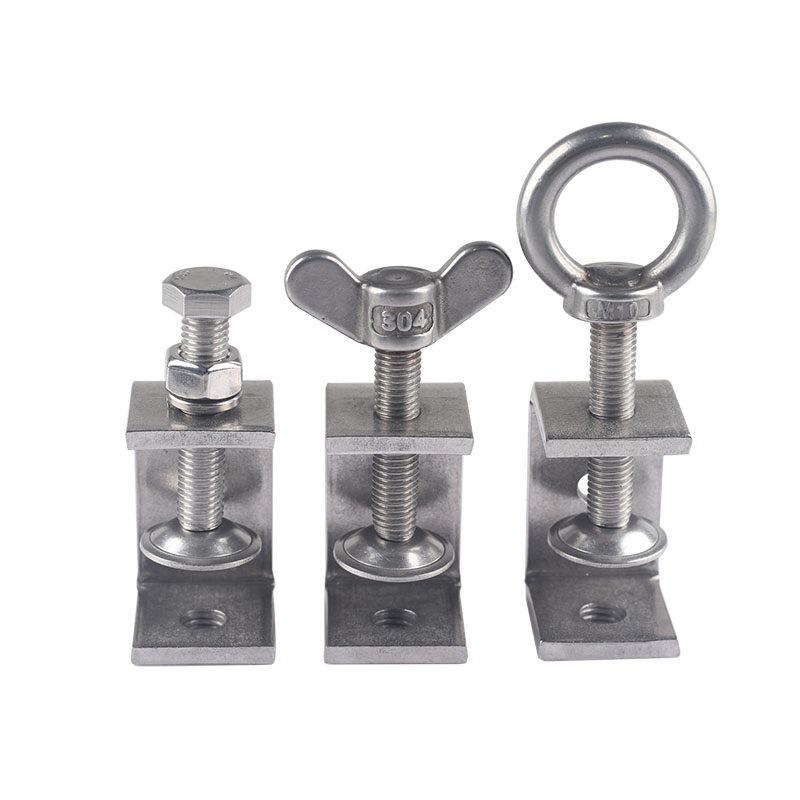 304 Stainless Steel Tiger C-Clamp U-Shaped Fixture with Hand-Tightened Eyebolt