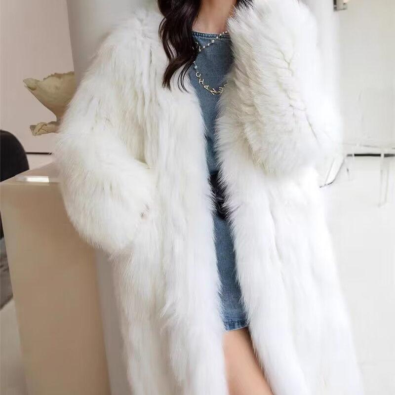 Fox Fur Long Fur Coat Women's Winter New Imitation Fur Coat Coat Young Internet Celebrities Thickened Cotton Coat