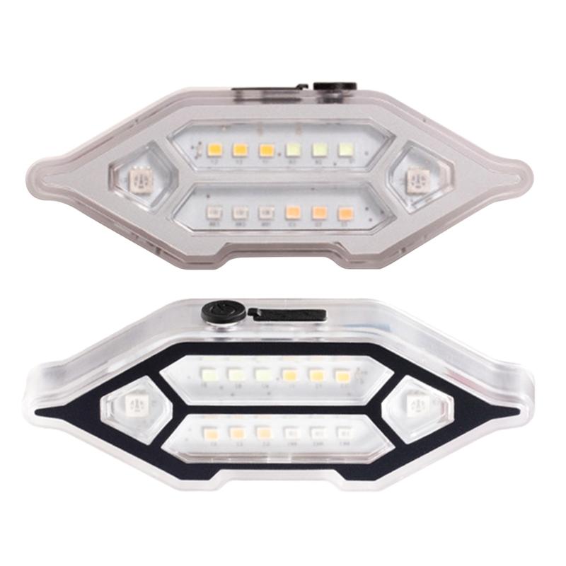 LED Lights for Motorcycle Bicycles 14 LED Adhesive Waterproof Flashing Lights Hazard Warning Light