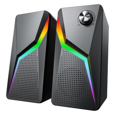 Speaker PC Gaming Speaker with Wired RGB Cable USB Powered for Black Light, 3.5mm Included, Computers, TVs, Laptops, Tablets, Smartphones,