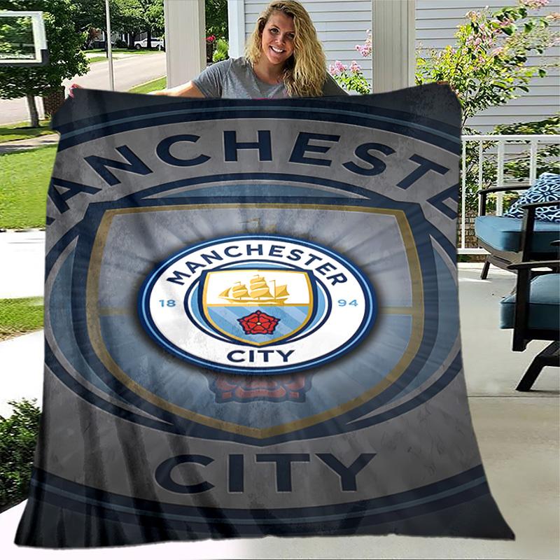 1pc Blanket - Manchester City Football Club Print Design, Lightweight Blanket for Sofa, Bed- Soft &Warm, Gift for All Seasons
