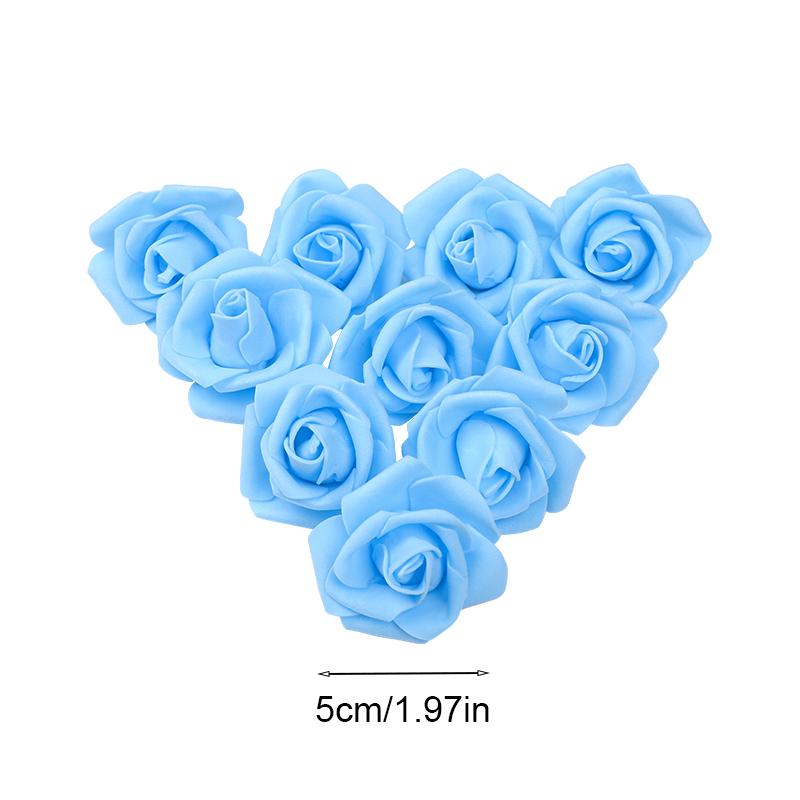 20/50Pcs 5cm Foam Rose Head Artificial Teddy Bear Roses Flower Handmade DIY Gift Decoration Wedding Party Christmas Home Decor