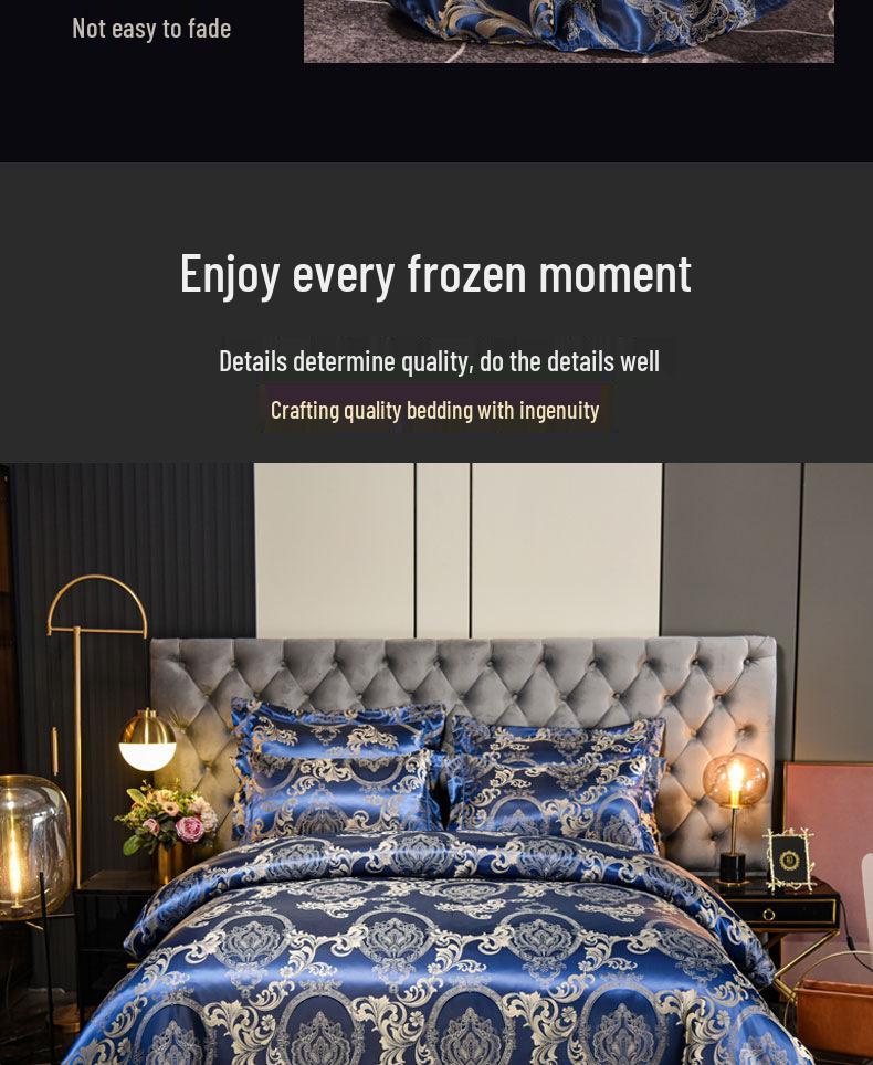 Europejska satyna żakardowa Czerwona pościel ślubna Zestaw czteroczęściowy