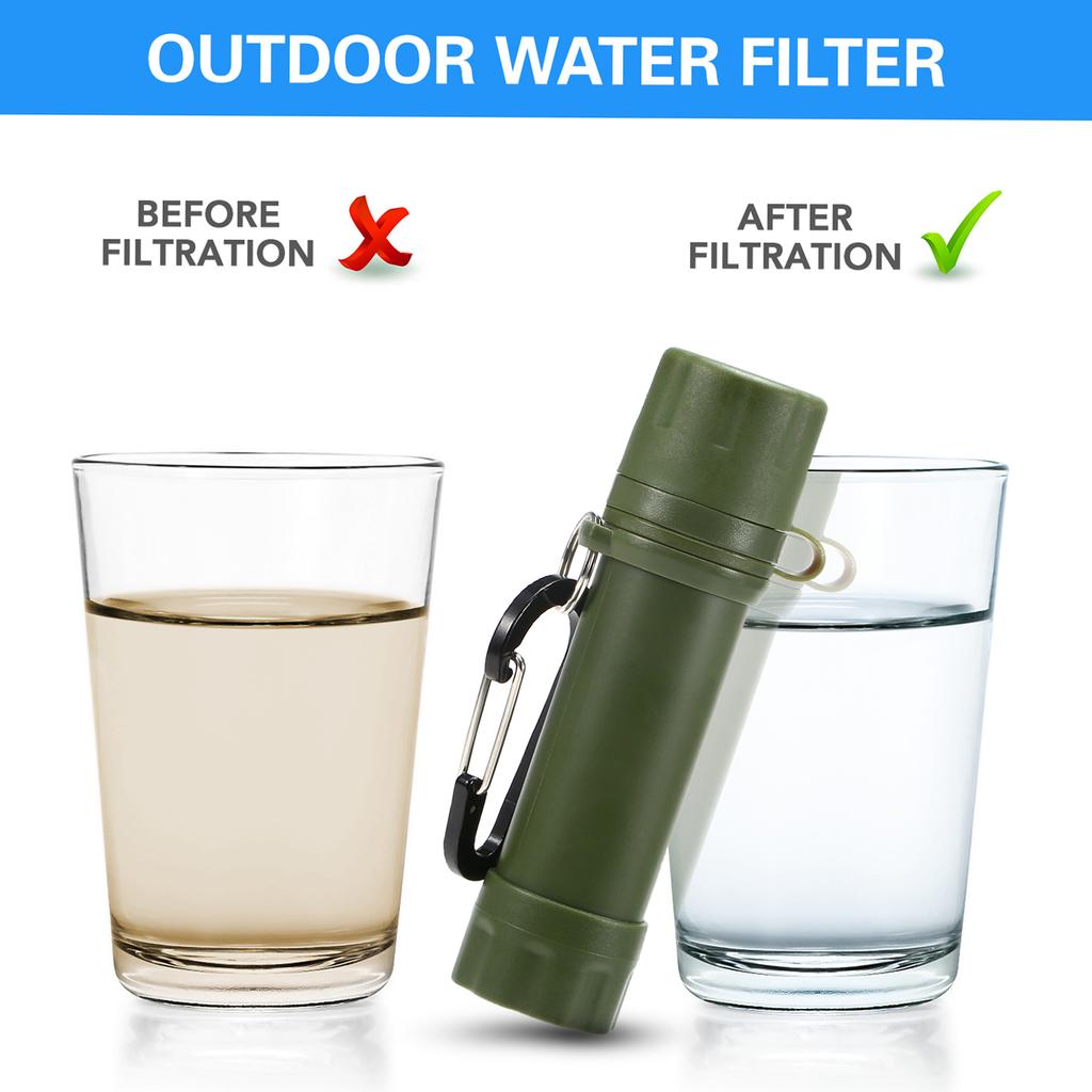 Outdoor Water Straw Water Filtration System Water Purifier for Emergency Camping Traveling Backpacking