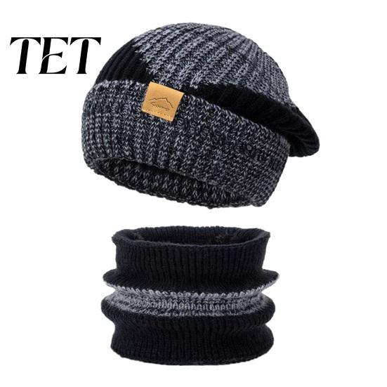 Winter Fashion Accessory for Ladies Hat Neck Warmer Set, Fleece Lined Knitted Hat, Thickened Warm Thermal Cold Weather Knit And Scarf Women Commuting