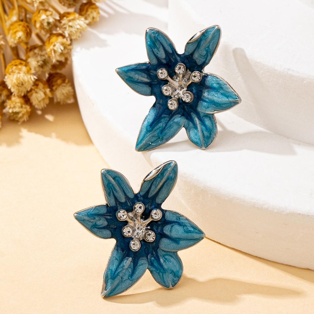 Women's Earrings, Colorful Flower Earrings with Enamel Craftsmanship, Suitable for Daily Wear and Vacation Wear