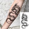 Black & White Snake Dragon Skull Waterproof Temporary Tattoo Sticker for Arm/Leg.