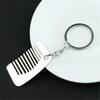 Titaniums Steel Keychain Pocket Comb Hip Hop Style Keyring Unique Hair Styling Jewelry Accessory for Women and Girls
