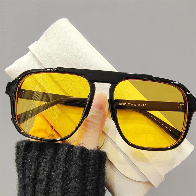 

Men Oversized Frame Sunglasses Classic Big Frame Sport Eyeglasses Vintage Brand Design Shades Uv400 Eyewear Trendy Glasses 1PC