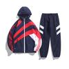 Spring and Autumn Splicing Color Contrasting Hooded Jacket Men's Korean Versatile Jacket Men's Two Piece Set