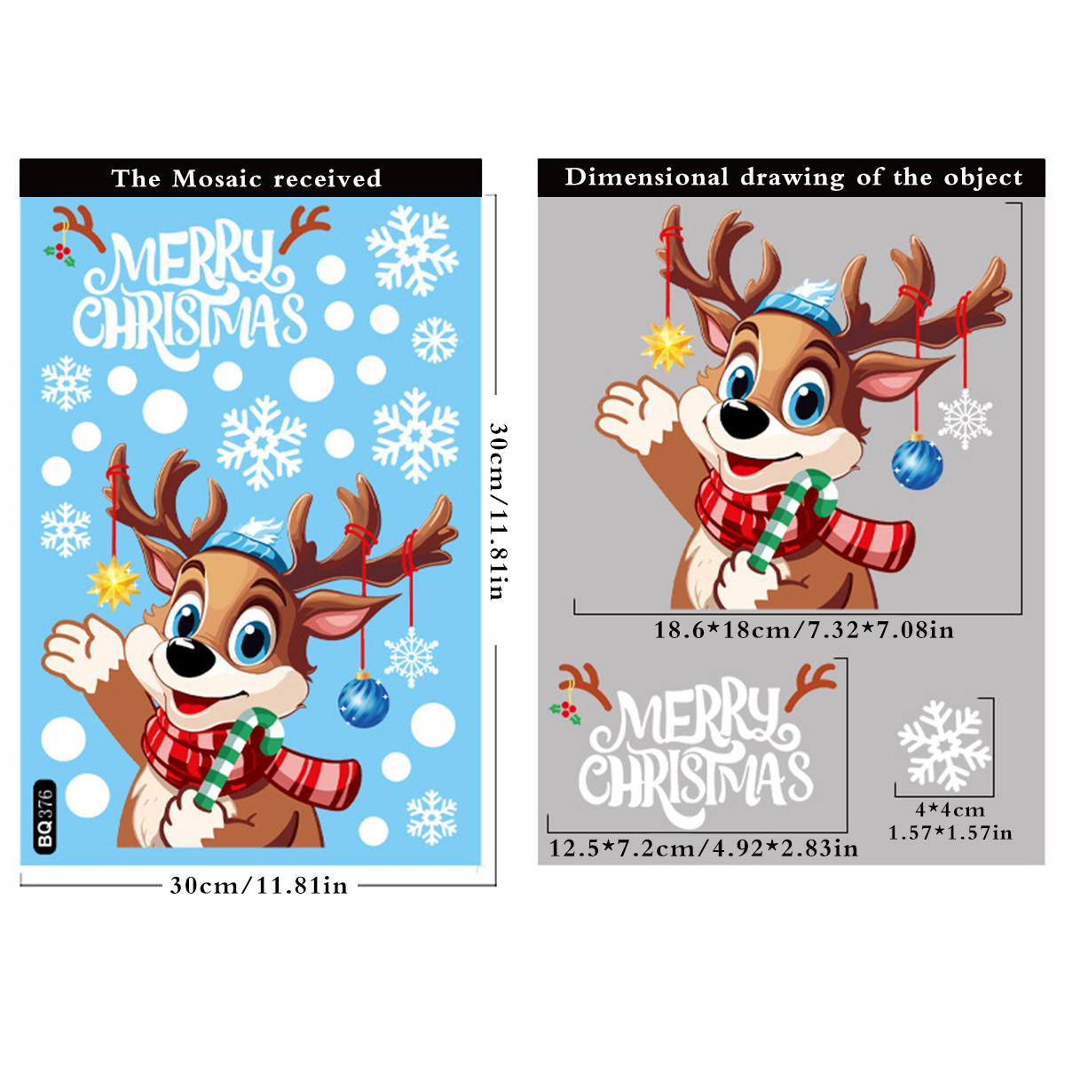 Christmas Window Stickers Santa Claus Reindeer Snowman and Elf Design Festive Merry Christmas Happy New Year Window Clings Gift