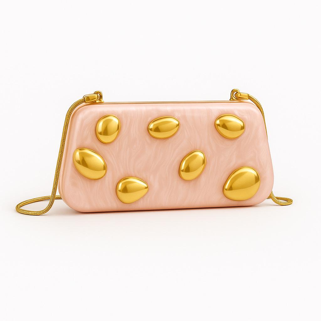 Women'S Shoulder Oblique Span Bag, Special-Shaped Shell Acrylic Bag, Fashion Wedding Dinner Clutch Bag