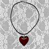 Fashion Hip-hop Pink Glass Crystal Heart-shaped Pendant Black Rope Necklace for Women Carnival Party Collar Chain Jewelry Gifts