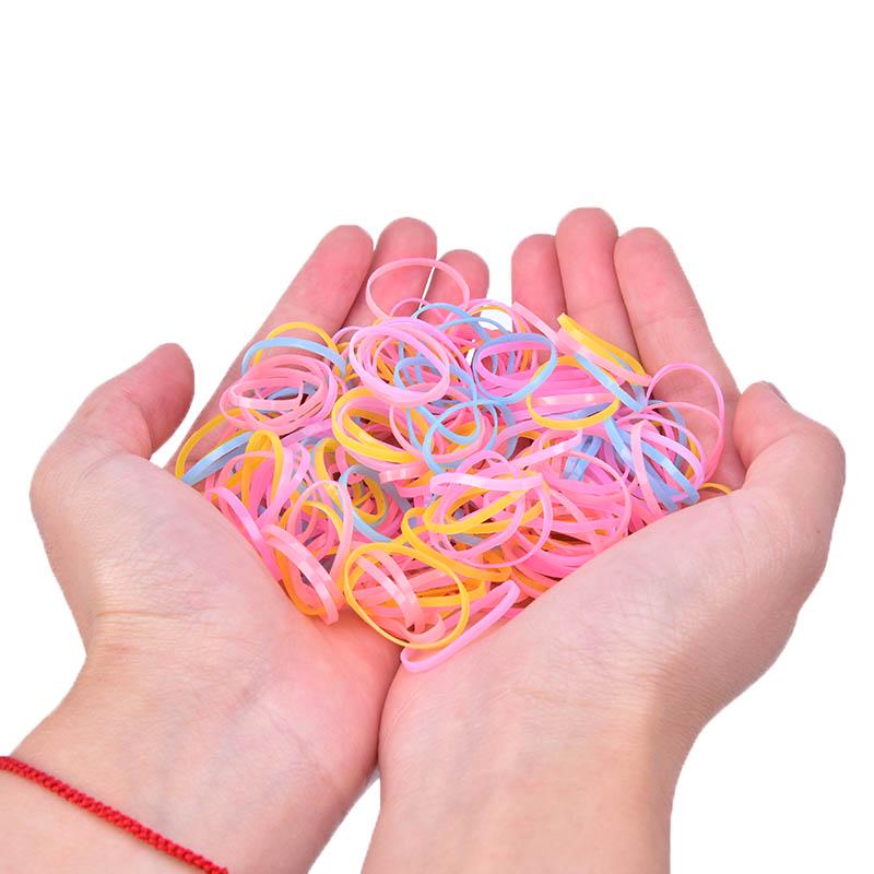 500Pcs Baby Kids Hair Accessories Disposable Rubber Band Hair Ties Womens Girls