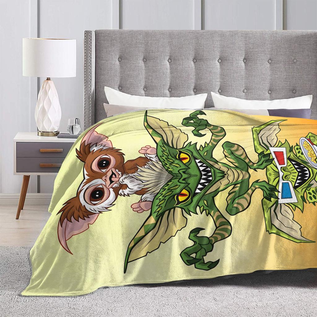 Weihnachts-Horrorfilm Warme Decken G-Gremlins Gizmo Flugzeug Reise Plüsch Überwurfdecke Flanell Tagesdecke Sofa Bettbezug