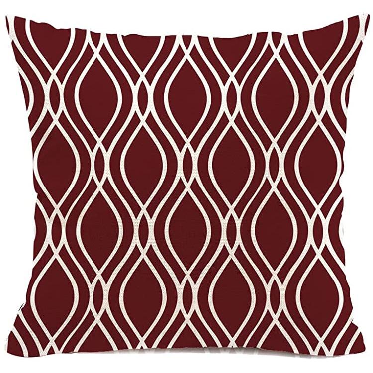 Striped Pillowcase Home Decoration Linen Pillow Cushion Waist Mat Sofa Pillowcase Geometric Abstract