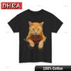 Black T-Shirt with Realistic Orange Cat Graphic Cute and Stylish Unisex Tee Edgy Tshirts Classic Stylish Unique Tshirt Creative