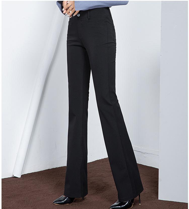 Famous sister and brother women's pants, high-waisted slightly flared pants, women's long pants, stretchy slimming casual formal pants, professional