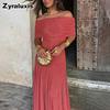 Autumn New Arrivals Women's Elegant One-Shoulder Semi-Sheer Dress Long Gown