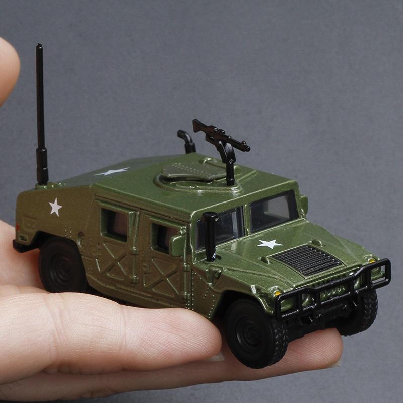 1/64 Hummer H1 Military Army Vehicle Miniature Model Zinc Alloy Toy Car Free Wheels Diecast Metal Collection Gift For Kids