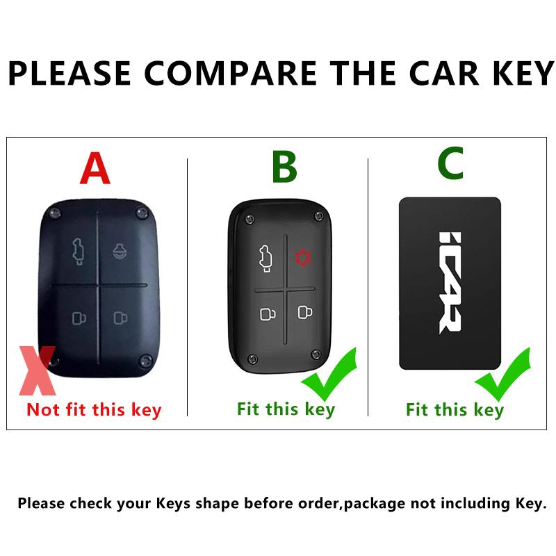 Car Key Case For Chery Icar V27 Reev Accessories  Car-Styling Keychain Remote Cover Shell Housing Ring Holder Fob