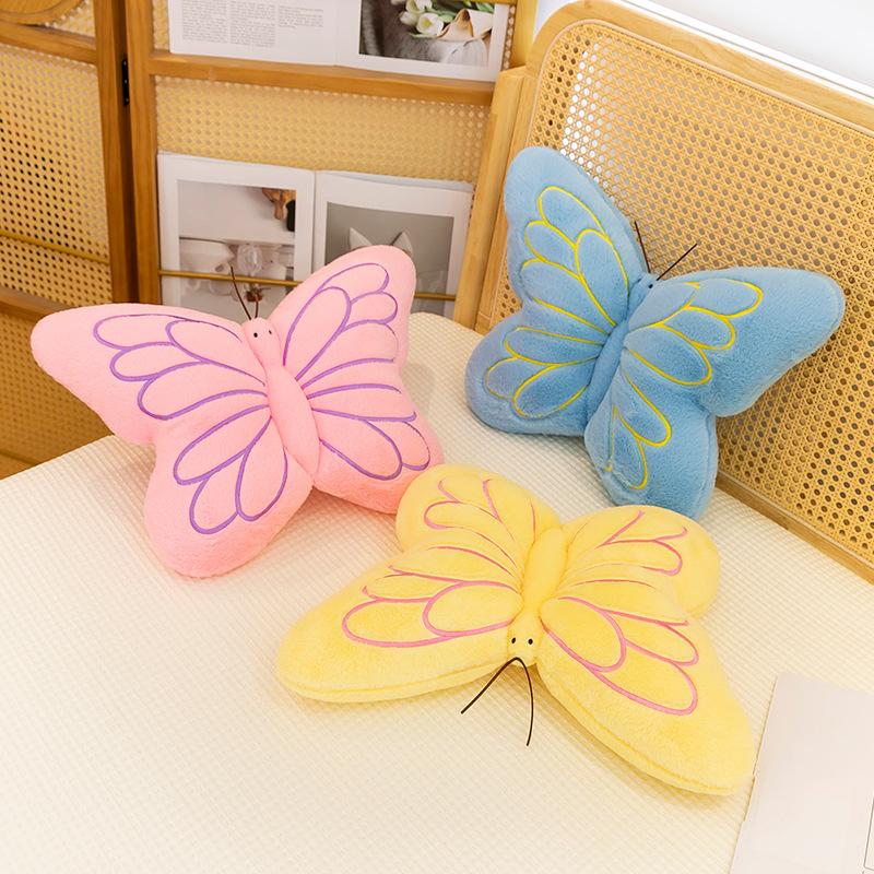 3D Butterfly Throw Pillow Colorful Decorative Pillows for Bedroom Living Room Home Decor Soft Stuffed Animal Print Cushion Girls